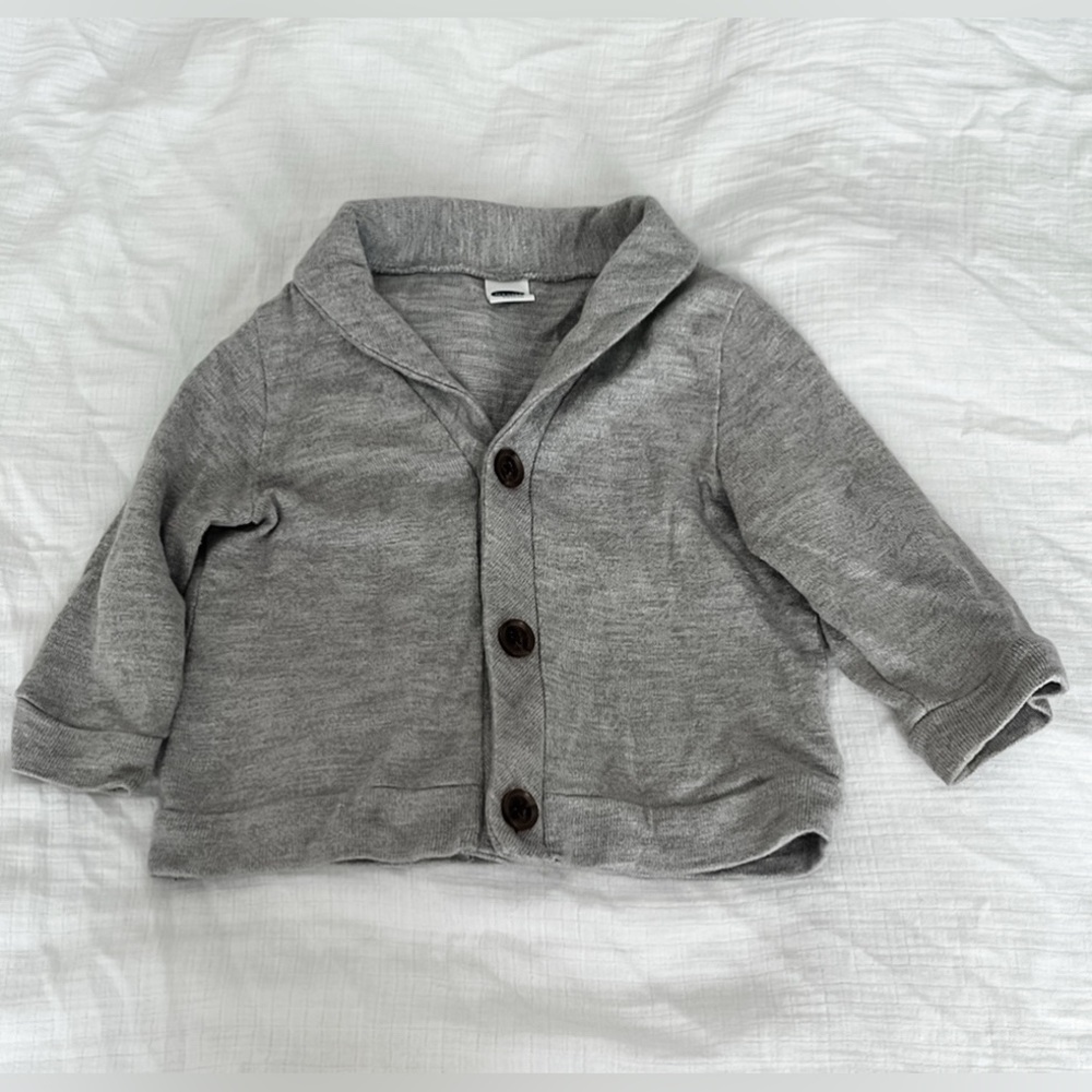 Gray Button-Up Baby Cardigan | Old Navy | 6-12 Months
